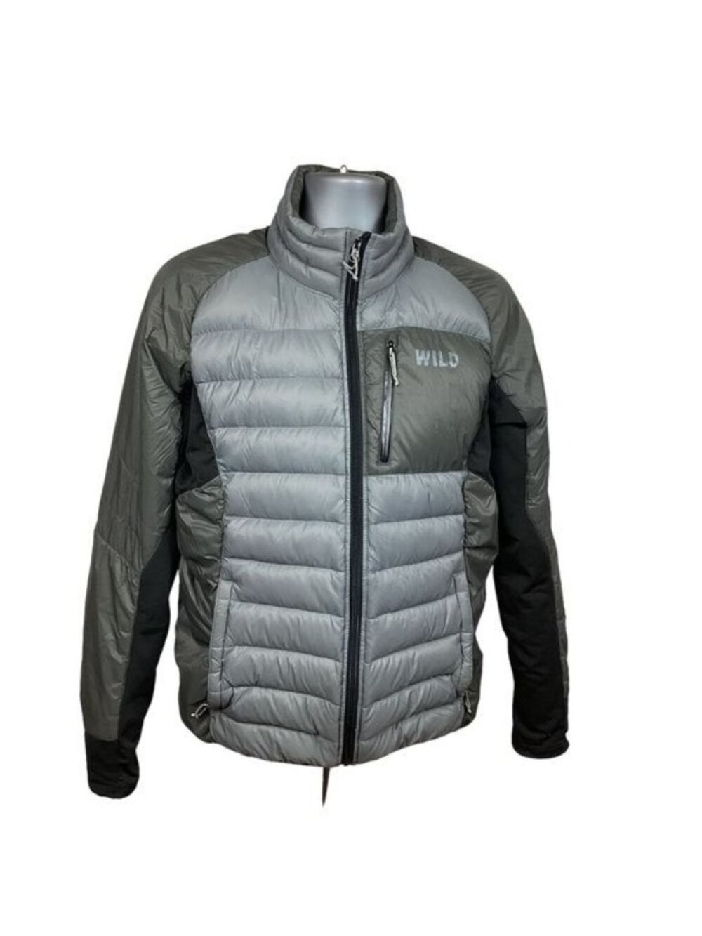 WILD Outdoor Apparel Down Puffer Jacket Gray Mens Medium